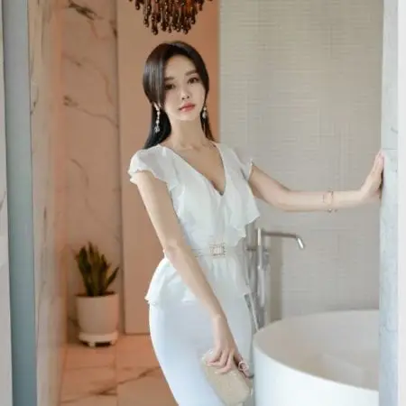 Đầm body dự tiệc phối bèo sang trọng - F1004DO - Ảnh 3