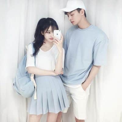 Trở thành cặp đôi dễ thương với tông màu xanh biển và trắng