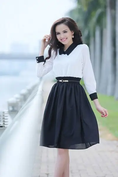 Phối hai màu trắng đen - Ảnh 1