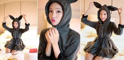 Áo mũ tai thỏ, tai gấu làm các cô nàng trẻ hơn, dễ thương hơn