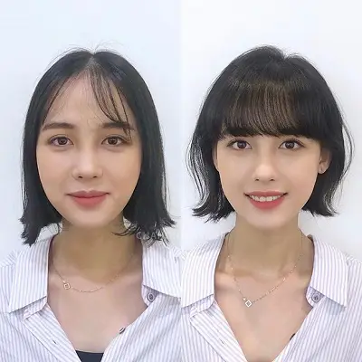 Tóc bob đang ở độ dài lỡ cỡ mà tết nhất đến nơi, chi bằng cắt ngắn hẳn lên và triển thêm tóc mái để thăng hạng nhan sắc tức thì thôi!