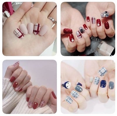 Mẫu nail đẹp caro