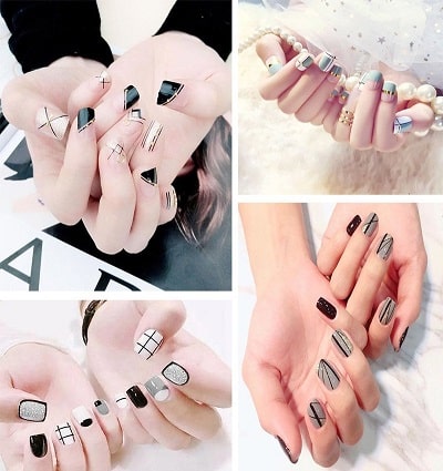 Mẫu nail đẹp kẻ sọc