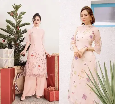 Vải organza không chỉ được thiết kế dành cho những chiếc áo dài du xuân còn là áo dài cưới