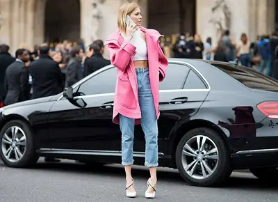 Jeans cạp cao + Giày cao gót