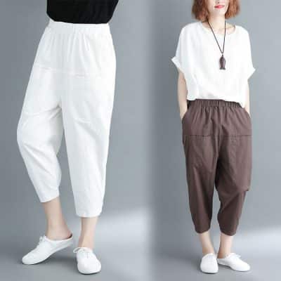 Quần harem được lấy ý tưởng từ mẫu quần của công chúa Ả rập thời xưa. Ngày nay, nó được may trên rất nhiều chất liệu khác nhau và sẽ được biến đổi phần túm ống tại mắt cá chân hoặc sẽ di chuyển đến đầu gối.