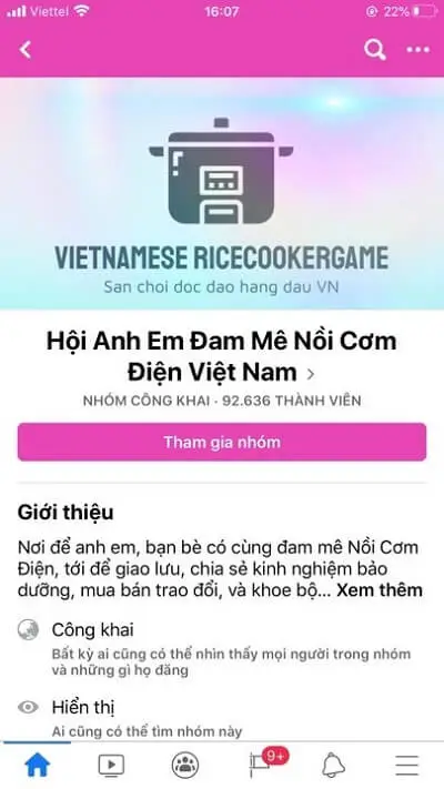 Group trend nồi cơm điện sốt xìn xịt gần đây