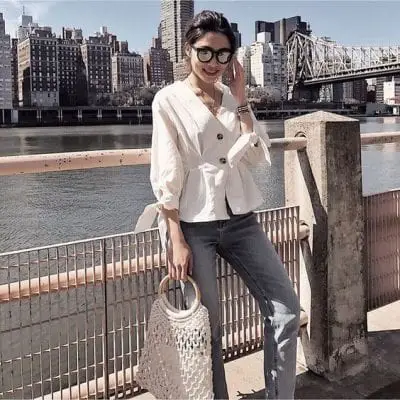 Áo có thiết kế bèo nhún ở vai/ngực - Ảnh 3