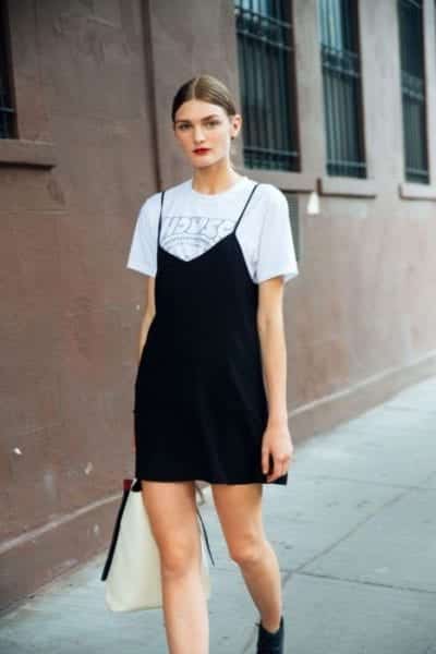 Slip dress kết hợp cùng áo thun - Ảnh 3