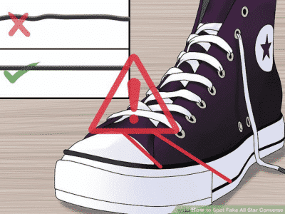 Đường viền đen ở mũi và đế giày Converse