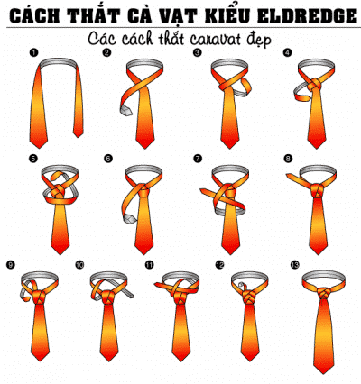 Hướng dẫn các bước thắt cà vạt kiểu Eldredge