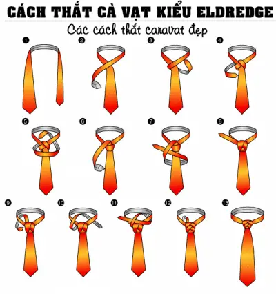 Hướng dẫn các bước thắt cà vạt kiểu Eldredge