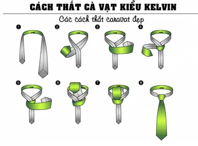 Hướng dẫn các bước thắt cà vạt kiểu Kelvin