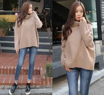 Năng động cùng quần Jeans phối với áo len