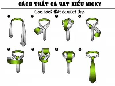 Hướng dẫn các bước thắt cà vạt kiểu Nicky