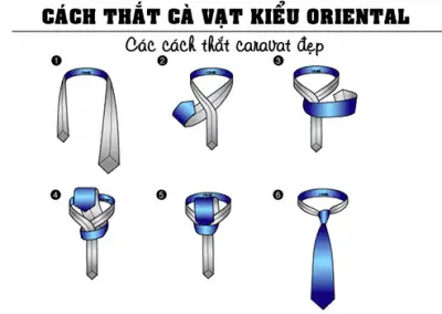 Hướng dẫn các bước thắt cà vạt kiểu Oriental