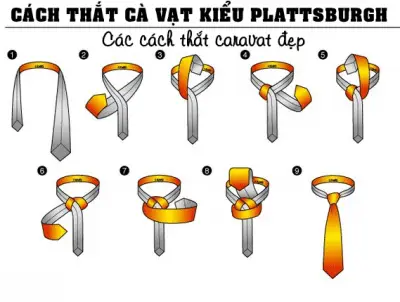 Hướng dẫn các bước thắt cà vạt kiểu Plattsburgh