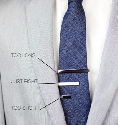 Chọn Tie clip có độ dài cân xứng với chiều rộng của cà vạt