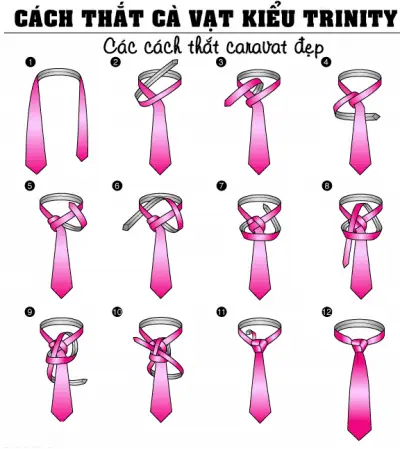 Hướng dẫn các bước thắt cà vạt kiểu Trinity