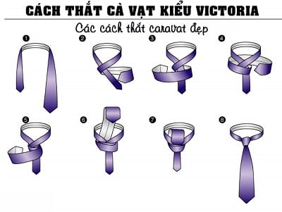 Hướng dẫn các bước thắt cà vạt kiểu Victoria