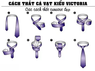 Hướng dẫn các bước thắt cà vạt kiểu Victoria