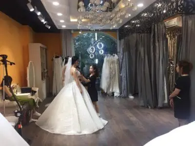 Không gian thử váy tại Cát Tường Bridal