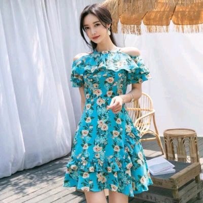 Đầm họa tiết – giá sỉ 295,000đ /cái.