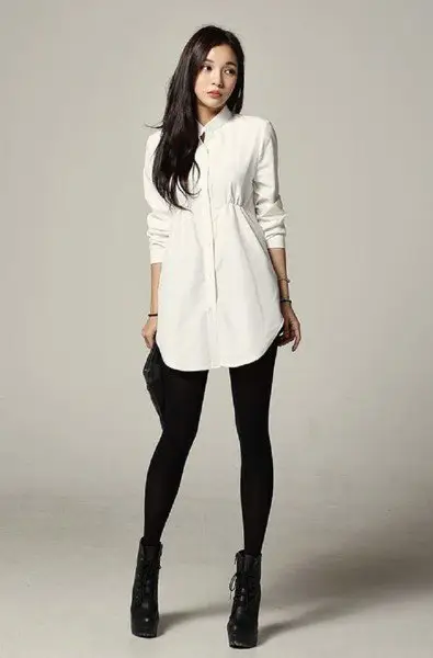 Áo phọt dài mặc với quần legging