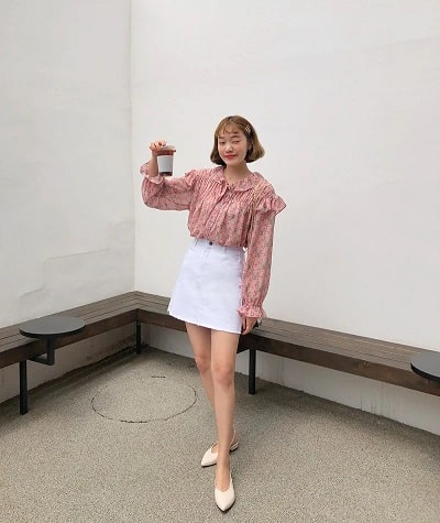 Áo Blouse điệu đà + Chân váy chữ A