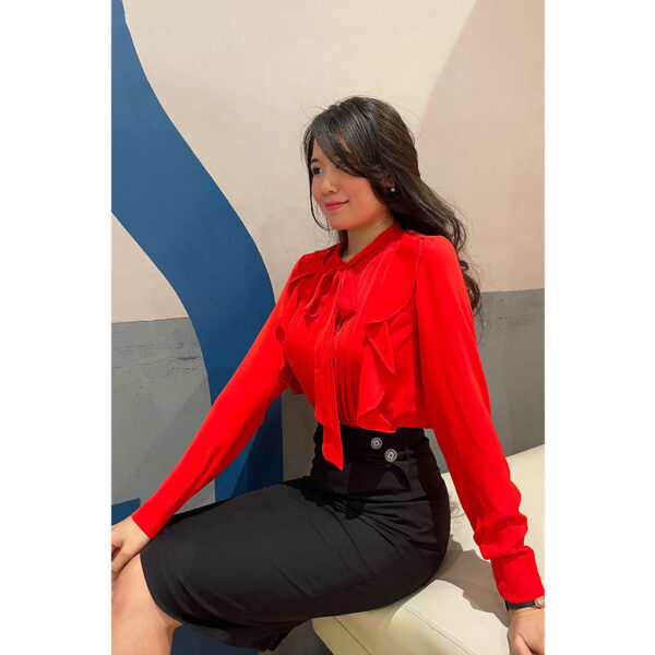 Áo sơ mi lụa bèo hai bên xếp li trước ngực – SCARLETT TOP - Ảnh 5