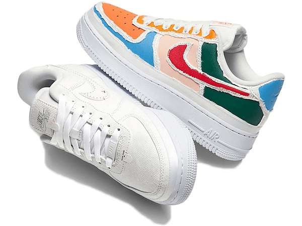 Giày Nike AF1 LX Tear Away Red Swoosh với diện mạo mới sau khi loại bỏ lớp vải bọc màu trắng
